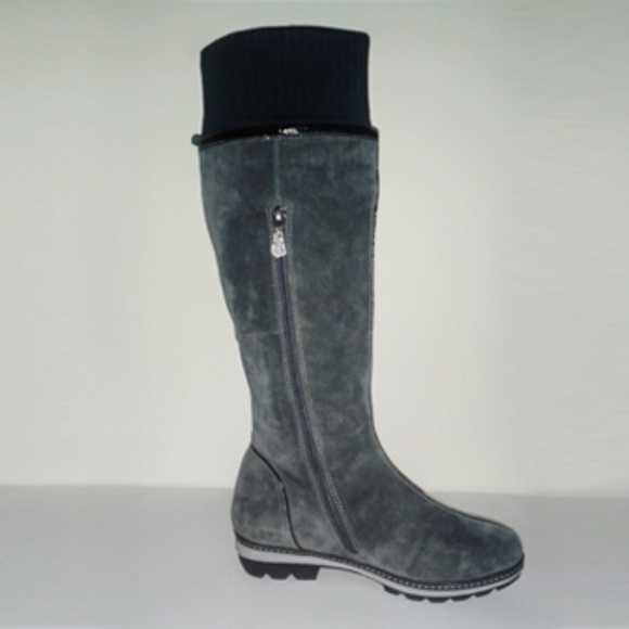 ELTEMPO WOMEN'S SUEDE WINTER  HIGH-KNEE GRAY-GREEN BOOTS SIZE 8 - Picture 4 of 8